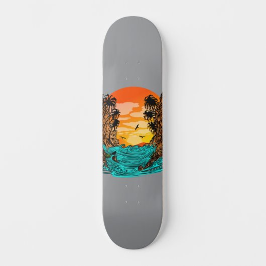 Palmboomzonsondergang Skateboard (Voorkant)