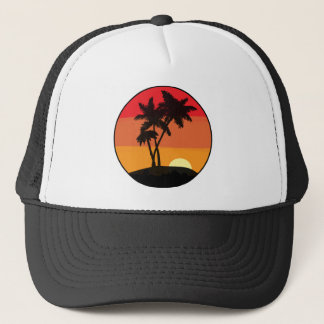 Palmboomzonsondergang Trucker Pet