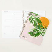 Palme de coucher de soleil tropicale rétro Feuille (Devant avec enveloppe)