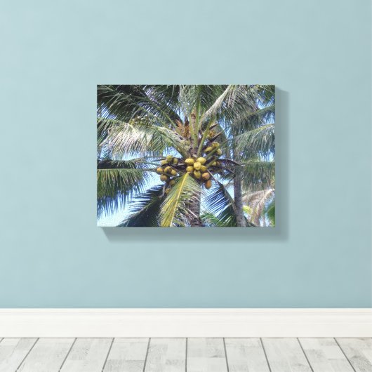 Palme de noix de coco Impression en toile 8x10" (Insitu (Plancher de Bois))