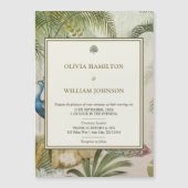 Palme de Peacock Tropical Faire-part de mariage ma (Devant)