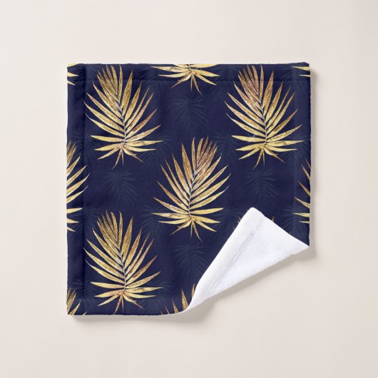 Palme d'or bleu tropicale Verdure Feuille (Gant de toilette)