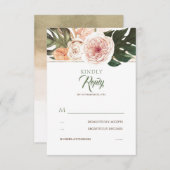 Palme florale tropicale Feuilles mariage RSVP (Devant / Derrière)