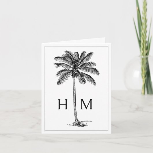 Palme noire de palmier côtier Monogramme (Devant)