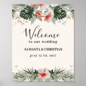 Palme tropicale | Affiche de bienvenue Mariage de  (Devant)