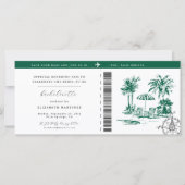 Palme tropicale | Carte d'embarquement Bachelorett (Devant)