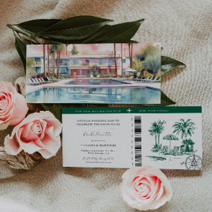 Palme tropicale   Carte d'embarquement Bachelorett