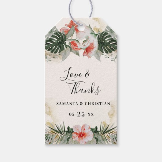 Palme tropicale | Étiquettes cadeaux Mariage Monst (Devant)