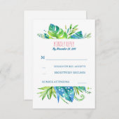 palme tropicale feuille plage mariage rsvp (Devant / Derrière)