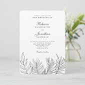 Palme tropicale Feuille Vintage Mariage Invitation (Debout devant)
