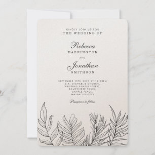 Palme tropicale Feuille Vintage Mariage Invitation