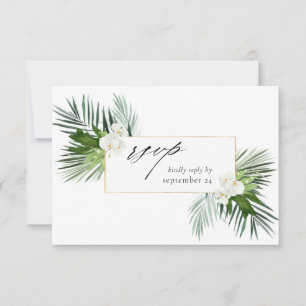 Palme tropicale & Flore blanche w Repas Carte RSVP
