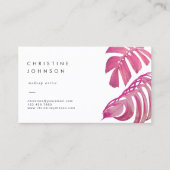 palme tropicale rose carte de visite (Devant)