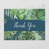 Palme tropicale sauvage | Carte postale Merci bleu (Devant)