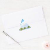 Palmen Blauwe Lucht Wolken Aangepaste Lege Sjabloo Driehoek Sticker (Envelop)