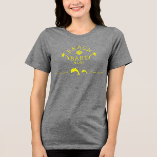 Palmen & Dolfijnen Gele Strand Baby Mama Tri-Blend Shirt