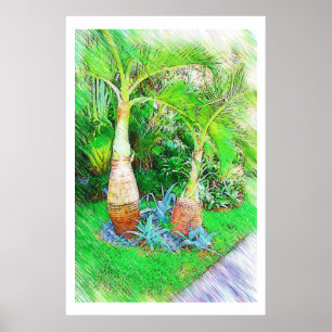Palmen en landschap - Miami Beach, Fl collectie Poster