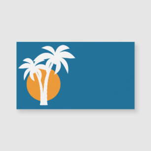 Palmen en oranje zon