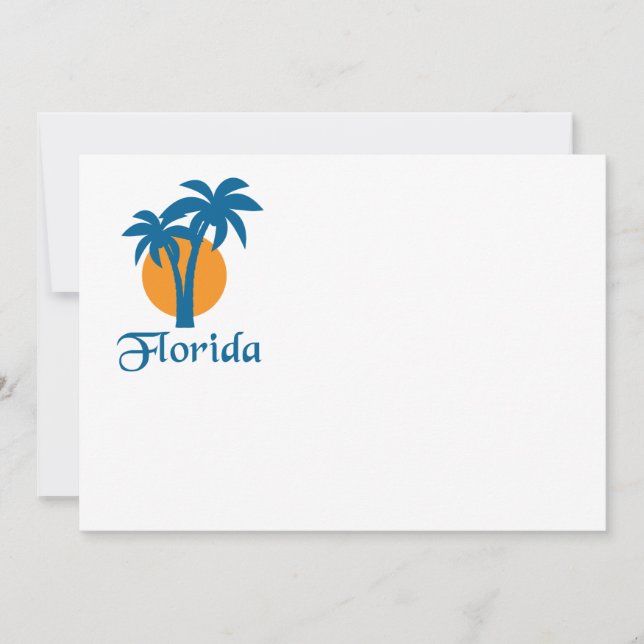 Palmen en oranje zon (Voorkant)