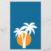 Palmen en oranje zon flyer (Achterkant)