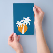Palmen en oranje zon flyer (Hand)