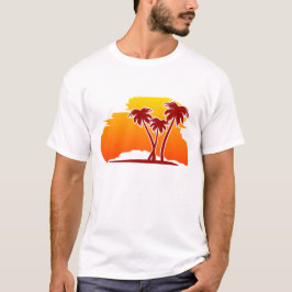 Palmen im Sonnenuntergang T-shirt