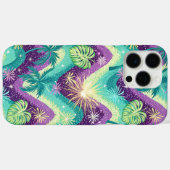 Palmen in groen en paarse Case-Mate iPhone case (Achterkant (horizontaal))