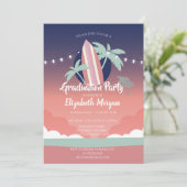 Palmen Surfplank, Glitter Afstudeerder Pet, Afstud Kaart (Staand voorkant)