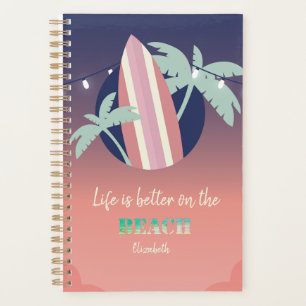 Palmen, Surfplank, Lichtslingers Strand Planner