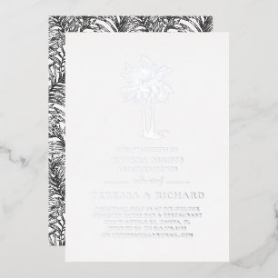  palmen   Toeslag voor Havana Nights-paren Folie Uitnodiging
