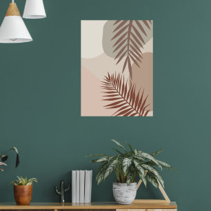 Palmenbladeren, Boho Abstract Geometrische Kunst Poster