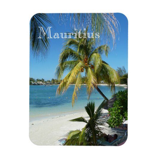 Palmenstrand auf Mauritius Magneet (Verticaal)