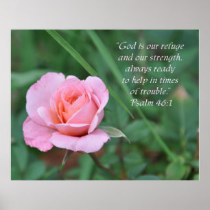 Palmes 46:1 Rose Encouragement Poster