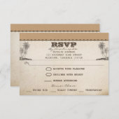 Palmes de plage vintage unique mariage cartes rsvp (Devant / Derrière)