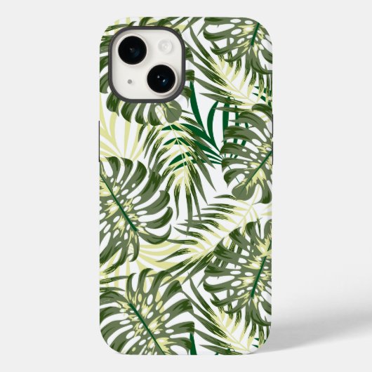 Palmes tropicales Imprimer iPhone 14 Coque (Verso)