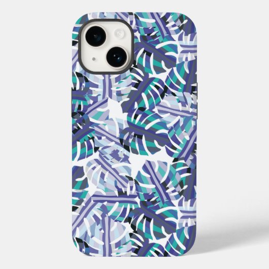 Palmes tropicales Imprimer iPhone 14 Coque (Verso)
