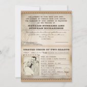 Palmes vintages mariage passeport invitations (Devant)