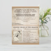 Palmes vintages mariage passeport invitations (Debout devant)
