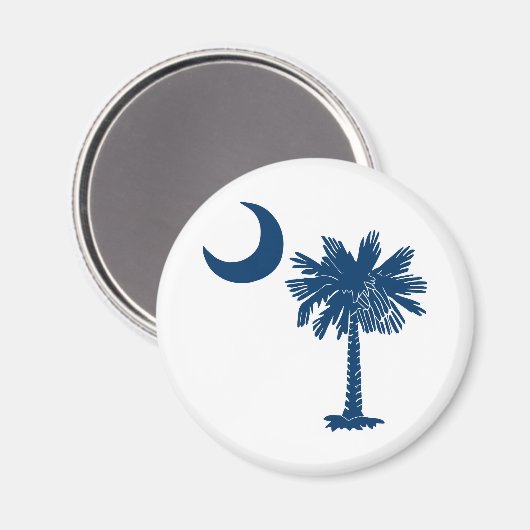 Palmetto bleu sur aimant blanc (Recto/Verso)