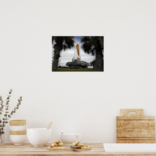 Palmetto-bomen lijst space shuttle Endeavor Poster (Keuken)
