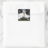 Palmetto-bomen lijst space shuttle Endeavor Vierkante Sticker (Tas)