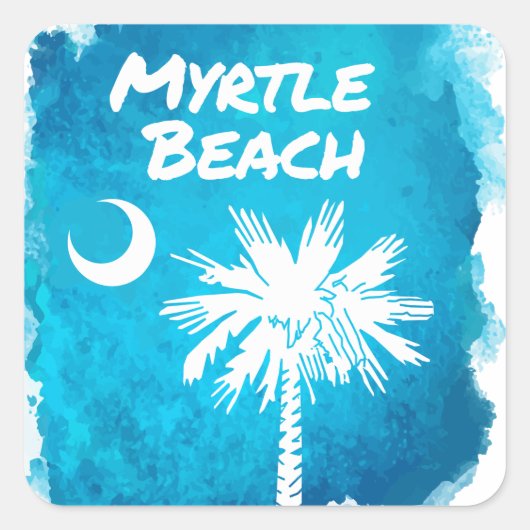 Palmetto Paint Splatter Vierkante Sticker (Voorkant)