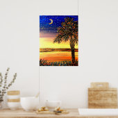 Palmetto Sunset Poster (Keuken)