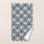 Palmettos blancs et bleus de noir d'art déco des (Serviette à main)