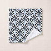 Palmettos blancs et bleus de noir d'art déco des (Gant de toilette)