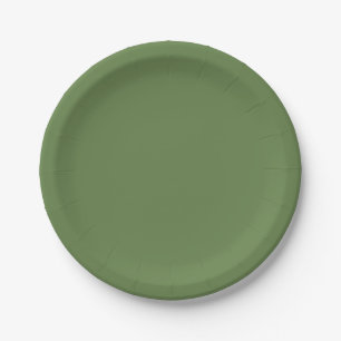 Palmgroene effen kleur papieren bordje