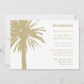 Palmier beige tropical invitations à un mariage (Devant)