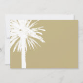 Palmier beige tropical invitations à un mariage (Dos)