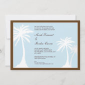 Palmier bleu Brown Faire-part de mariage (Dos)