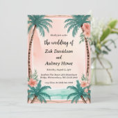 palmier boho beach invitations de mariage (Debout devant)